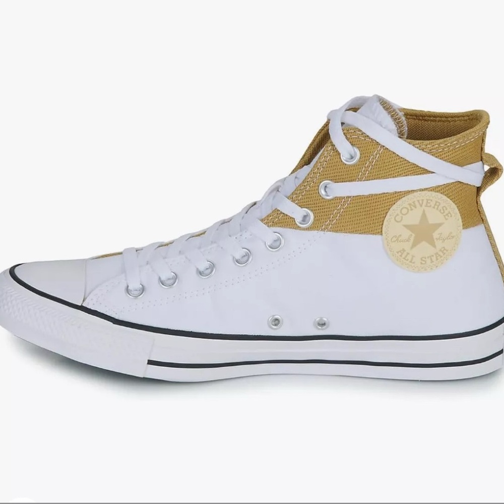 Converse All Star White and Gold High-Tops